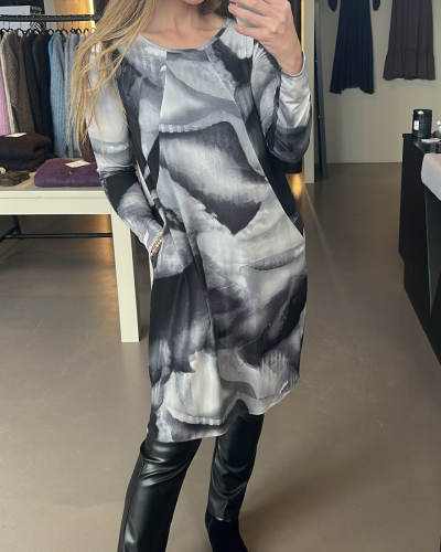 Eyja kjóll Grár Munstraður Polyester