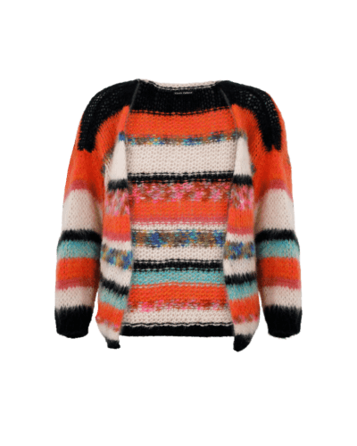BCADRIA MULTI STRIPED CARDIGAN - ORANGE MULTI