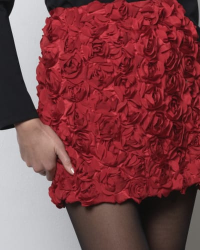 French Connection Verity 3D Floral Textured Mini Skirt