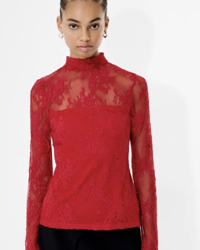 French Connection Bridget Lace Long Sleeve Top