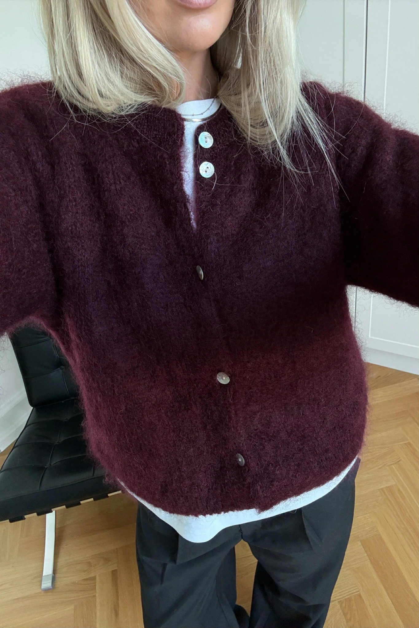 NOELLA N-KAE MOHAIR CARDIGAN WINETASTING