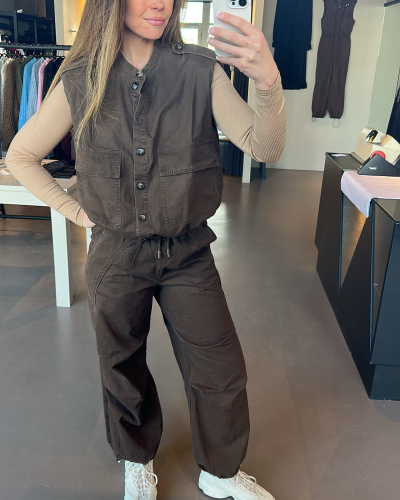 CONTINUE Carrie vest Brown