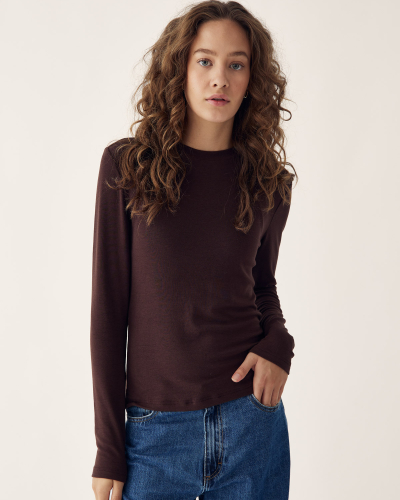 NOELLA LIDIE LS TOP CHOCOLATE