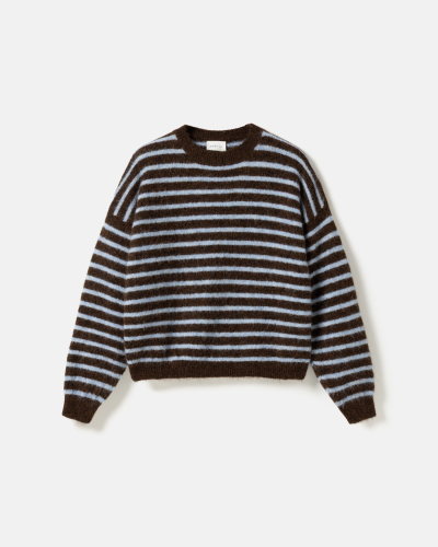 NOELLA N-MAFALDA KNIT BROWN BLUE STRIPE