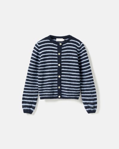 NOELLA N-MERTICE KNIT CARDIGAN BLUE STRIPE