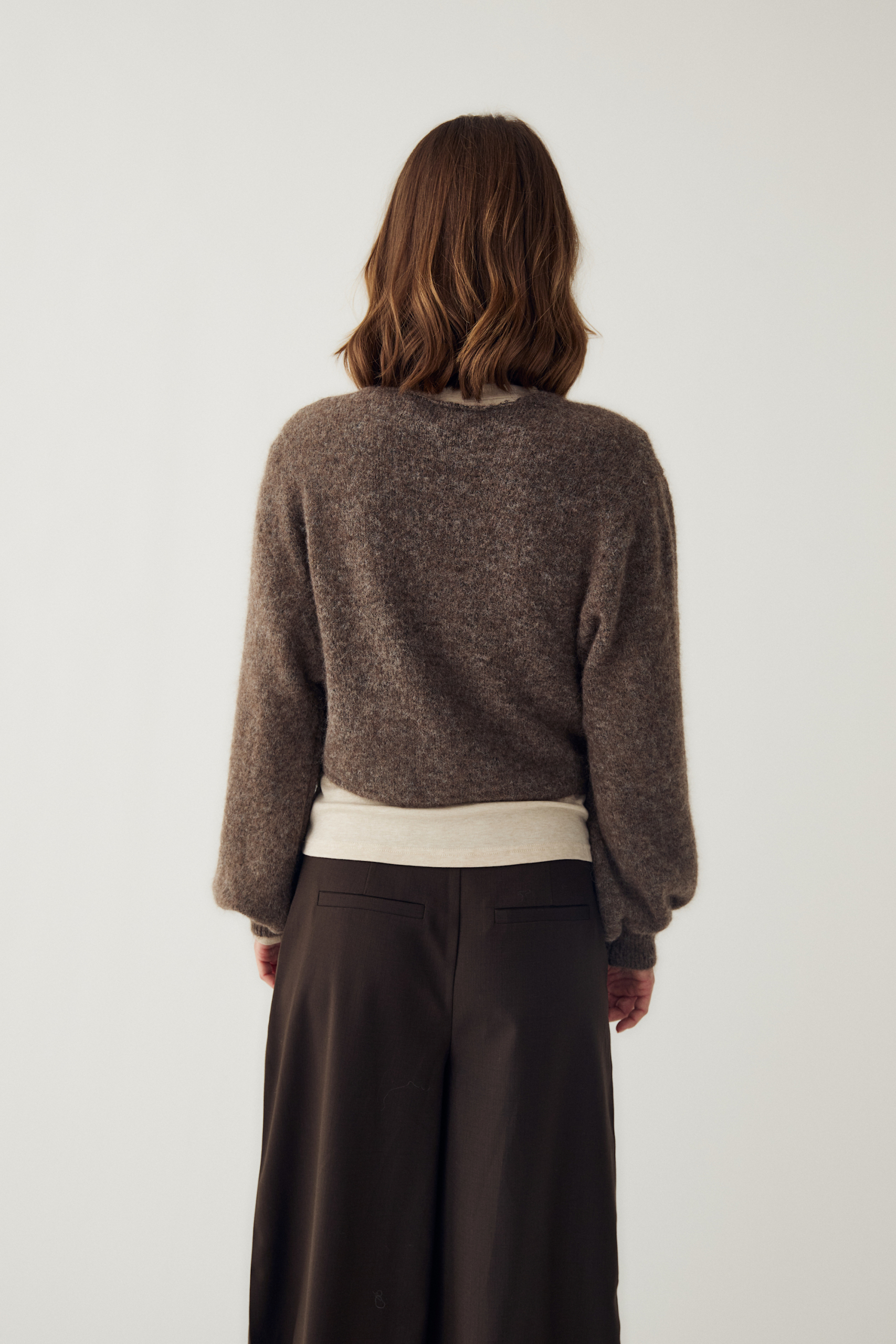 NOELLA N-MAELEE KNIT CARDIGAN MEDIUM GREY MELANGE - Image 2