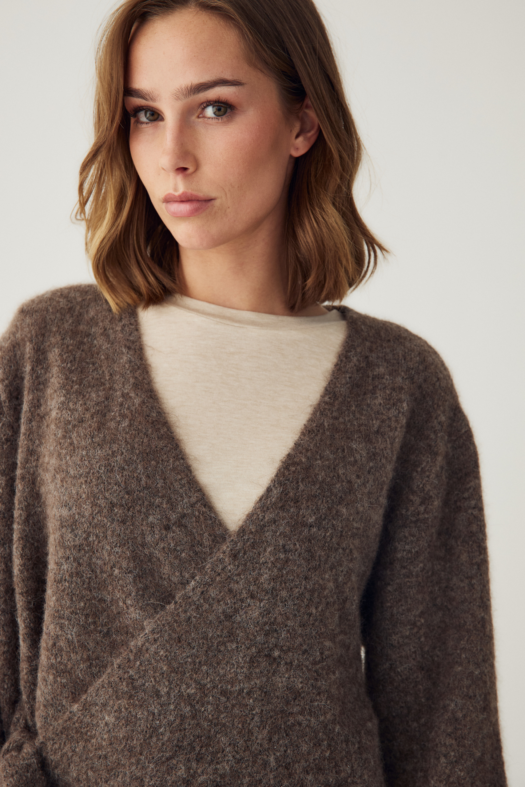 NOELLA N-MAELEE KNIT CARDIGAN MEDIUM GREY MELANGE - Image 3