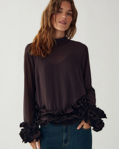 NOELLA LATANIETTA BLOUSE CHOCOLATE